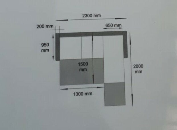 Coltar Extensibil Anelisa 230 x 200 x 95 cm